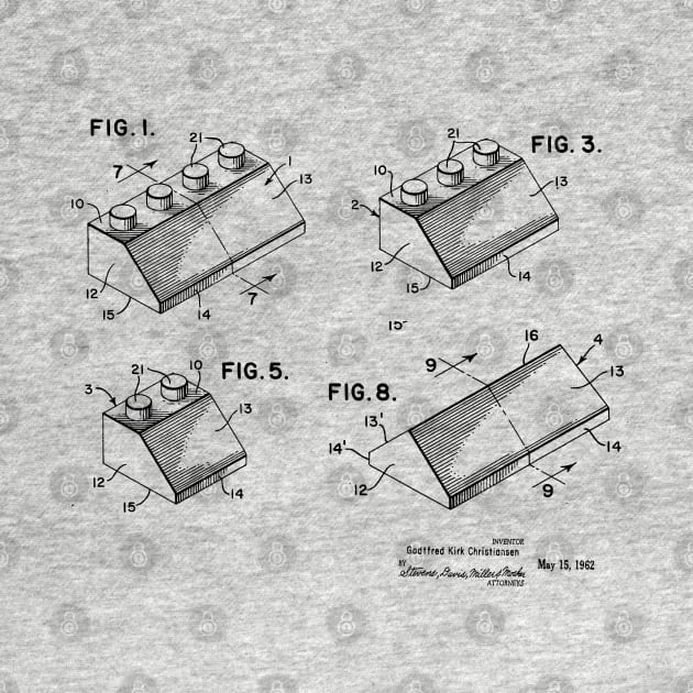 Legofan Gift Lego Patent Art 1962 by MadebyDesign